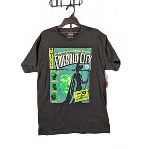 Wicked Movie Emerald City Graphic T-Shirt Men's Medium Black Wizard of Oz Goth